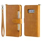 For Galaxy S10e Multifunctional Detachable Magnetic Horizontal Flip Leather Case with Card Slots & Holder & Wallet & Photo Frame(Brown)