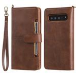 For Galaxy S10 5G Multifunctional Detachable Magnetic Horizontal Flip Leather Case with Card Slots & Holder & Wallet & Photo Frame(Coffee)