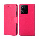 For vivo Y35 4G / Y22 / Y22s Crystal Texture Leather Phone Case(Rose Red)
