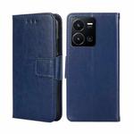 For vivo Y35 4G / Y22 / Y22s Crystal Texture Leather Phone Case(Royal Blue)