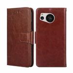 For Sharp Aquos Sense7 Crystal Texture Leather Phone Case(Brown)