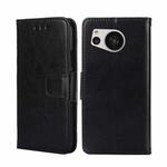 For Sharp Aquos Sense7 Crystal Texture Leather Phone Case(Black)