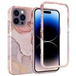 For iPhone 14 Pro Max Varnishing Water Stick TPU + Hard Plastic Phone Case(10033 Marble)