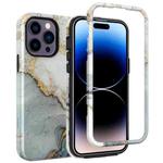 For iPhone 14 Pro Max Varnishing Water Stick TPU + Hard Plastic Phone Case(10029 Marble)