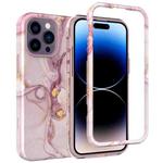 For iPhone 14 Pro Varnishing Water Stick TPU + Hard Plastic Phone Case(10031 Marble)