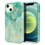 For iPhone 13 Varnishing Water Stick TPU + Hard Plastic Phone Case(10030 Marble)