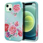 For iPhone 13 Varnishing Water Stick TPU + Hard Plastic Phone Case(10045 Flower)