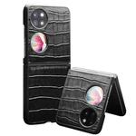 For Huawei P50 Pocket QIALINO Crocodile Pattern Genuine Leather Phone Case(Black)