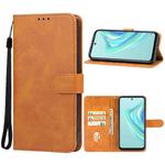For Infinix Hot 20 Play Leather Phone Case(Brown)