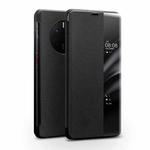 For Huawei Mate 50 QIALINO Genuine Leather Side Window View Smart Phone Case(Black)
