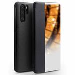 For Huawei P30 Pro QIALINO Genuine Leather Side Window View Smart Phone Case(Black)