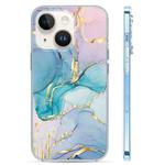 For iPhone 14 Plus Coloured Glaze Marble Phone Case(Purple Blue)