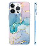 For iPhone 14 Pro Coloured Glaze Marble Phone Case(Purple Blue)