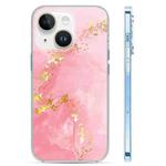 For iPhone 13 Coloured Glaze Marble Phone Case(Pink Gold)