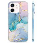 For iPhone 12 Coloured Glaze Marble Phone Case(Purple Blue)