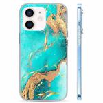 For iPhone 11 Coloured Glaze Marble Phone Case(Green Gilt)