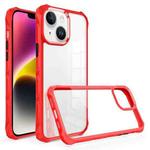 For iPhone 14 Plus Water Cube High Transparent Space Phone Case(Red)