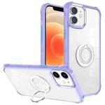 For iPhone 12 Water Cube High Permeability Space Phone Case with Invisible Holder(Purple)