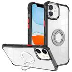 For iPhone 11 Water Cube High Permeability Space Phone Case with Invisible Holder(Black)