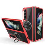 For Samsung Galaxy Z Fold4 Water Cube High Permeability Space Phone Case with Invisible Holder(Red)