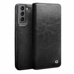For Samsung Galaxy S21+ 5G QIALINO Genuine Leather Phone Case(Black)