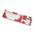 FOREV FVQ302 Mixed Color Wired Mechanical Gaming Illuminated Keyboard(White Red)
