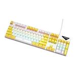 FOREV FVQ302 Mixed Color Wired Mechanical Gaming Illuminated Keyboard(White Yellow)