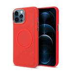 For iPhone 12 Pro Imitation Liquid Silicone Skin Feel Plating Magsafe Phone Case(Red)