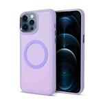 For iPhone 12 Pro Imitation Liquid Silicone Skin Feel Plating Magsafe Phone Case(Light Purple)