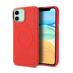 For iPhone 11 Imitation Liquid Silicone Skin Feel Plating Magsafe Phone Case(Red)