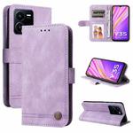 For vivo Y35 4G / Y22s / Y22 Skin Feel Life Tree Metal Button Leather Phone Case(Purple)