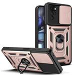 For Motorola Moto G22 Sliding Camera Cover TPU+PC Phone Case(Rose Gold)