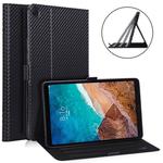 WY-1595A For Xiaomi Mi Pad 4 Plus / 10.1 inch 2018 Ultra-thin Carbon Fiber PU Leather Tablet PC Protective Cover with Multi-position Bracket Function(Black)