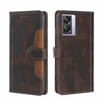 For OPPO K10 5G Global Skin Feel Magnetic Buckle Leather Phone Case(Brown)