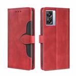 For OPPO K10 5G Global Skin Feel Magnetic Buckle Leather Phone Case(Red)