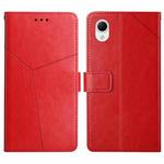 For Samsung Galaxy A23e/A23s HT01 Y-shaped Pattern Flip Leather Phone Case(Red)