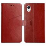 For Samsung Galaxy A23e/A23s HT01 Y-shaped Pattern Flip Leather Phone Case(Brown)