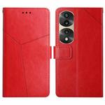 For Honor 70 Pro/70 Pro+ HT01 Y-shaped Pattern Flip Leather Phone Case(Red)