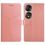 For Honor 70 Pro/70 Pro+ HT01 Y-shaped Pattern Flip Leather Phone Case(Pink)