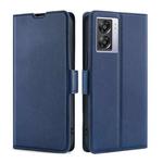 For OPPO K10 5G Global Ultra-thin Voltage Side Buckle Leather Phone Case(Blue)