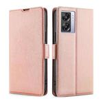 For OPPO K10 5G Global Ultra-thin Voltage Side Buckle Leather Phone Case(Rose Gold)