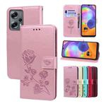 For Xiaomi Redmi Note 11T Pro 5G Rose Embossed Flip PU Leather Phone Case(Rose Gold)