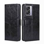 For OPPO K10 5G Global Geometric Stitching Leather Phone Case(Black)