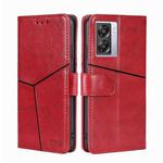For OPPO K10 5G Global Geometric Stitching Leather Phone Case(Red)