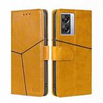 For OPPO K10 5G Global Geometric Stitching Leather Phone Case(Yellow)