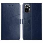 For Xiaomi Poco M5s HT01 Y-shaped Pattern Flip Leather Phone Case(Blue)