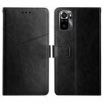 For Xiaomi Poco M5s HT01 Y-shaped Pattern Flip Leather Phone Case(Black)