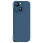 For iPhone 14 Rimless PC Phone Case with Lens Film(Blue)