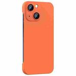 For iPhone 14 Rimless PC Phone Case with Lens Film(Orange)