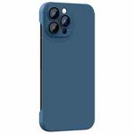 For iPhone 14 Pro Rimless PC Phone Case with Lens Film(Blue)